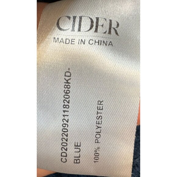 Cider Womens Ribbed Knit Midi Dress XL Blue Spaghetti Straps & Side Slit - Picture 5 of 11